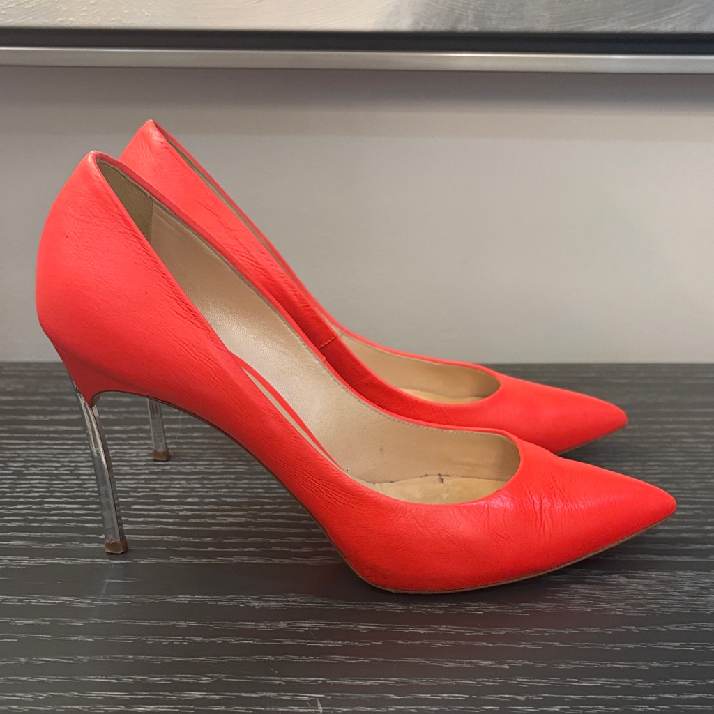 Casadei Fluorescent Lobster Orange Heels